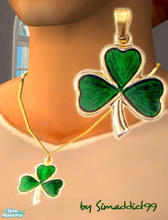 Sims 2 — Shamrock Jewellry Set - Necklace by Simaddict99 — shamrock necklace. requries mesh, link below