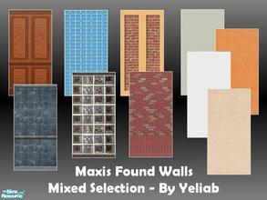 Sims 2 — Maxis Found Walls - Mixed Selection by Yeliab — Maxis Found Walls - Mixed Selection. All made from unmodified