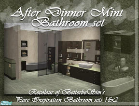Sims 2 — After Dinner Mint Bathroom by Padre — Recolour of the brilliant BetterbeSim Pure Inspiration bathroom sets