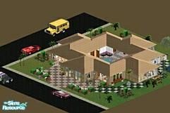 Sims 1 — Trinity by stephanie_b. — Trinity is the 1 story wonder! House Stats - 1 Bedroom (2 Beds), Spa Bathroom, Home