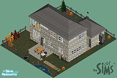 Sims 1 — Riverrock House by Sdeannes — Featuring a FatStrawberry texture! Go to Fatstrawberry.com for more beautiful