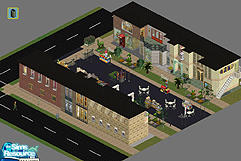 Sims 1 — Rialto Farmers Market by Sdeannes — The easiest way to deal with an aged shop district with no parking and no