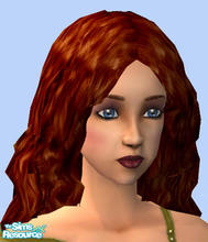 Sims 2 — Wind Blown Hair - Ruby Red by Simaddict99 — This recolor is in the correct color bin.loose, wind-blown, ruby red