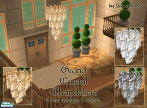 Sims 2 — Grand Crystal Chandeliers by Simaddict99 — Beautiful grand chandeliers of glowing crystals. Set consists of 2