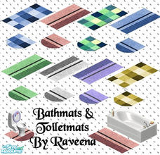 Sims 1 — Bathroom Mat Set by Raveena — Includes: Bath Mat (8), Toilet Mat (8)
