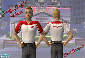 Sims 2 — Juicy Lucy's Drive-In Wear, Male Shirt by SimsLvrGrl — Hot food, good friends, cruising the strip - no better