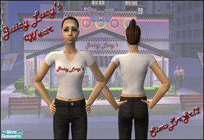 Sims 2 — Juicy Lucy's Drive-In Wear, Female T by SimsLvrGrl — Hot food, good friends, cruising the strip - no better