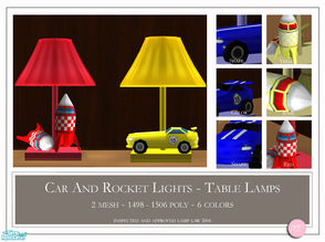Sims 2 — Car And Rocket Lamps by DOT — Car And Rocket from in-game, now lamps. Sims 2 by DOT of The Sims Resource.
