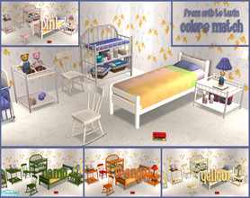Sims 2 — Colors Match by DOT — Color Match from crib to twin. To match in-game baby furniture and new meshes. Sims 2 by
