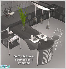 Sims 2 — PMW Kitchen C - Recolor set 1 by Sunair — PMW Kitchen C - Recolor set 1 (black)