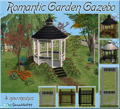 Sims 2 — Romantic Garden by Simaddict99 — This set consists of tall fences, short fences, gate and gazebo roof;