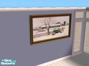 Sims 2 — Farm in Winter by drewsoltesz — recolor of the original Maxis print \"Rolling Hills\"..this print will