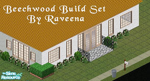 Sims 1 — Beechwood Build Set by Raveena — Includes: Windows(5), Door. Windows 4 and 5 require Hot Date.