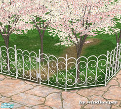 Sims 2 — Whtie swirl gate by Windkeeper — Recolor of "Black swirl gate" from this set. Requires that file to