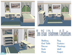 Sims 2 — \'Blue Ice\' Bedroom Collection by shadow66 — A cool, icy blue bedroom suite for those hot summer nights and