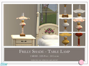 Sims 2 — Frilly Shade by DOT — Frilly Shade table lamp. 1 Mesh Plus Recolors. Sims 2 by DOT of The Sims Resource. TSR