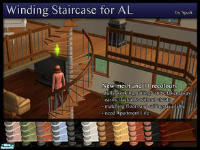 Sims 2 — Winding Stairs for Apartment Life SET by Spaik — New spiral staircase, in the same style and colours as the old