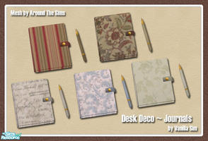 Sims 2 — VS Desk Deco ~ Journal  Set by Vanilla Sim — As requested by hiedibear75 I have re-colored this great desk deco