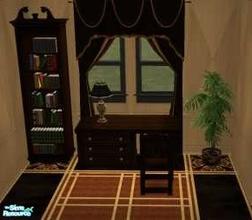 Sims 2 — Royal Wood Study by Omi — Enjoy that exalted studyroom set of dark ebony. Your Sims will do ;) 