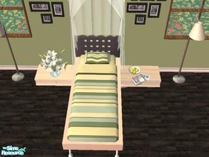 Sims 2 — Green striped bedding 1 by KMI by kristiemi —  My first recolor! You are downloading bedding only. Bedding shows