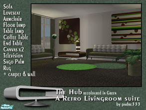 Sims 2 — The Hub, Green by Padre — Recolour of the Hub lounge in shades of green.