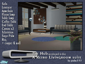 Sims 2 — The Hub, Blue by Padre — Recolour of the Hub Lounge in shades of blue.