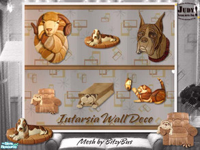 Sims 2 — Judy_Intarsia Wall Deco Set 1 by judyhugsnoopy — Recolor of BitzyBus Intarsia Wall Deco. You need to download