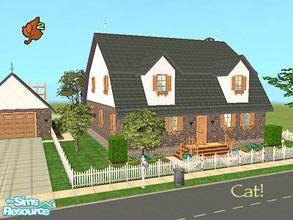 Sims 2 — 119-Shingled Dutch Colonial by rhiamom — Fully furnished and decorated home with patio, pond, and greenhouse on