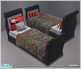 Sims 2 — Sunair T663 NCE Single Bed ii (black) by Sunair — Sunair T663 NCE Single Bed ii (black) of NCE Girls Room ii -
