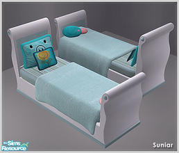 Sims 2 — Sunair T663 NCE Single Bed ii (blue) by Sunair — Sunair T663 NCE Single Bed ii (blue) of NCE Girls Room ii -