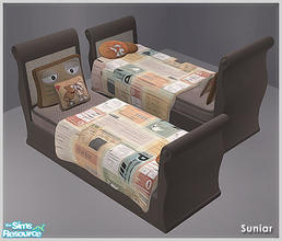 Sims 2 — Sunair T663 NCE Single Bed ii (darkwood) by Sunair — Sunair T663 NCE Single Bed ii (darkwood) of NCE Girls Room