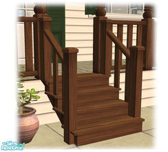 Sims 2 — Bourbon St: Wood Steps Dark - Mesh by Shakeshaft — Part of a set of Wooden Steps and Porch Railings to match my