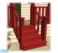Sims 2 — Bourbon St: Wood Steps Red - Mesh by Shakeshaft — Part of a set of Wooden Steps and Porch Railings to match my