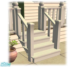 Sims 2 — Bourbon St: Wood Steps White - Mesh by Shakeshaft — Part of a set of Wooden Steps and Porch Railings to match my