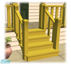 Sims 2 — Bourbon St: Wood Steps Yellow - Mesh by Shakeshaft — Part of a set of Wooden Steps and Porch Railings to match