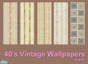 Sims 2 — 40\'s Vintage Wallpaper Set by ziggy28 — A set of 5 original 40\'s wallpapers