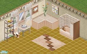 Sims 1 — Peach Bathroom by Raveena — Peach Bathroom Set. Shower/Tub requires "Vacation".