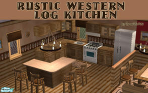 Sims 2 — Rustic Western Log Kitchen by Simaddict99 — Recolor of my Log Kitchen in rustic wood and leather. meshes