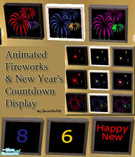Sims 2 — Animated New Year's Display by Simaddict99 — Have your Sims celebrate with this animated wall display. Choose