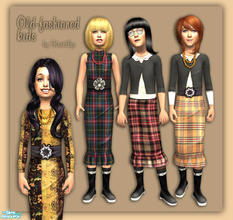 Sims 2 — FS 51 - Old-Fashioned kids by katelys — 1 new mesh and 4 recolors; everyday and formal clothes for little girls