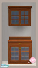 Sims 2 — Light Cabinet RedWood by DOT — Light Cabinet RedWood Light Up Upper Cabinets. Made with in-game colors, to match