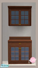Sims 2 — Light Cabinet Dark Wood by DOT — Light Cabinet Dark Wood Light Up Upper Cabinets. Made with in-game colors, to