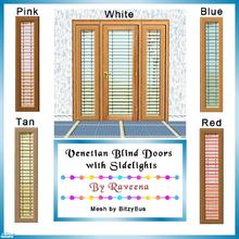 Sims 2 — Venetian Blind Doors & Sidelights by Raveena — Venetian blinds, in a variety of colors, adorn your doors and