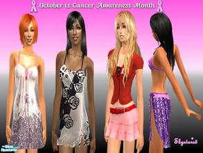 Sims 2 — Pink Ribbon Clothing Set by skystars5 — A set of adult female clothes in support of October Cancer Awareness