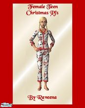 Sims 2 — Female Teen Christmas PJ's by Raveena — Poinsettia PJ's for your female teen at Christmas time.
