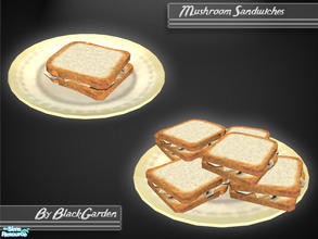 Sims 2 — Mushroom Sandwiches (Default Replacement) by BlackGarden — These mushroom sandwiches will override the Maxis