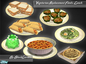 Sims 2 — Vegetarian Default Replacements: Lunch by BlackGarden — *Base game version* These delicious meat-free