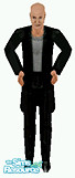 Sims 1 — Lexy Coat II by pleasantdullsville — Black pants with a black coat over a grey shirt. Inspired by the everyone's