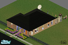 Sims 1 — Suburban Single Home by MizItalia66 — This house has 1 bathroom, a kitchen, tv and eating area, a study and