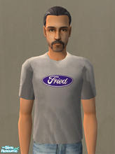 Sims 2 — Fried T-shirt by SimTim420 — Grey parody t-shirt bearing what looks like a Ford logo.